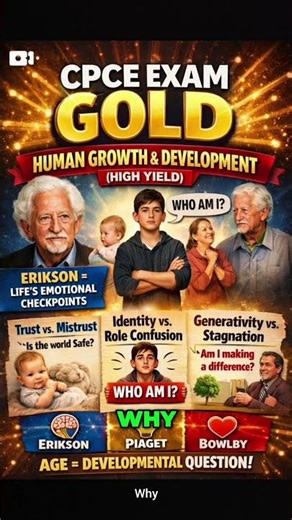 🎯 MASTER ERIKSON'S GENERATIVITY VS. STAGNATION: CPCE STRATEGY📝 PRACTICE QUESTION