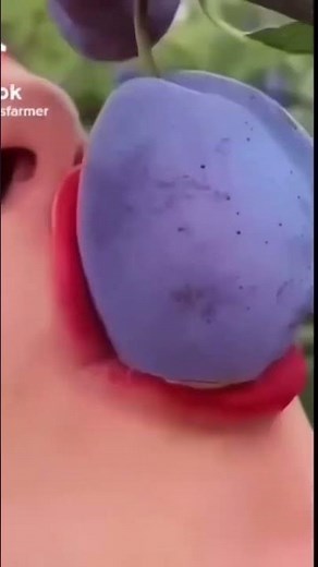 Woman eating plum, Thanos' balls bitten