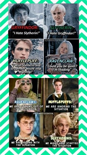 Hogwarts Houses Explained in One Meme 😂 | Gryffindor vs Slytherin Chaos #shorts #memes #harrypotter