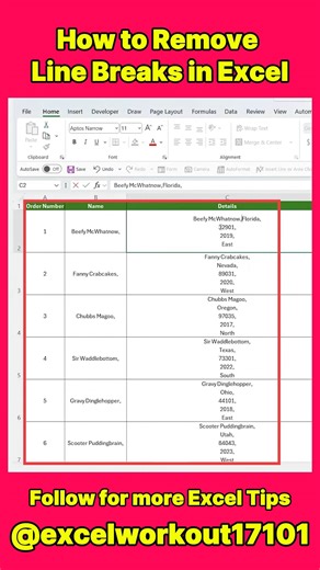 How to Remove Line Breaks in Excel Cells #excel #spreadsheet #exceltricks #exceltipsandtricks #dataanalytics #learnexcel #exceltips #ExcelForBeginners | NextGen Tech