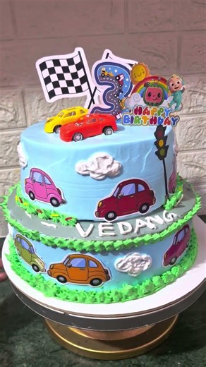 Car theme cake design #shorts #birthdaycake #subscribe #cakedecorating