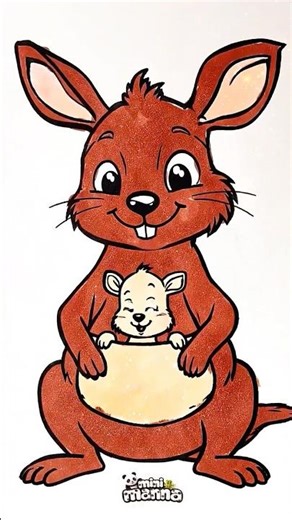 Kanguru Boyama 🦘| Cute Kangaroo Coloring for Kids 🎨 #coloring shorts #boyama #kangaroo #satisfying