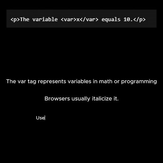 HTML Lesson episode 32: The var Tag for Variables