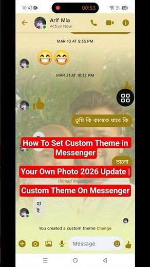 How To Set Custom Theme in Messenger (2026 Update) | Use Your Own Photo in Messenger Chat 💬✨