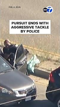Chase ends with aggressive tackle by police