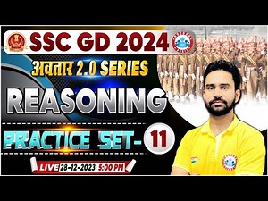 SSC GD Reasoning | SSC GD 2024 Reasoning Practice Set 11, Reasoning PYQ's By Rahul Sir