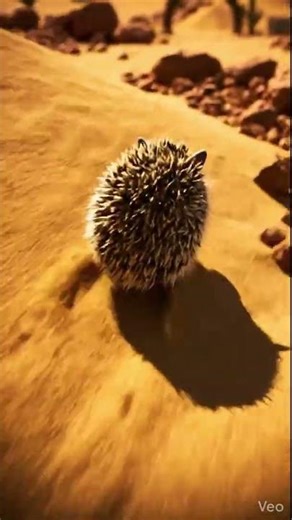 Cute hedgehog rolls thru mini obstacle course