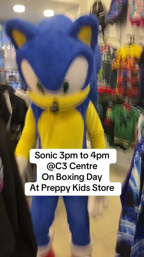 Meet Sonic at Preppy Kids Store on Boxing Day