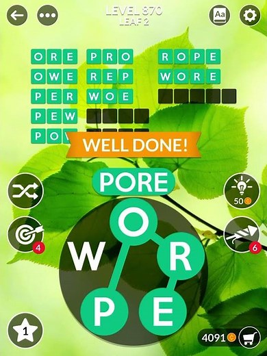 Wordscapes Uncrossed Level 870 Leaf 2