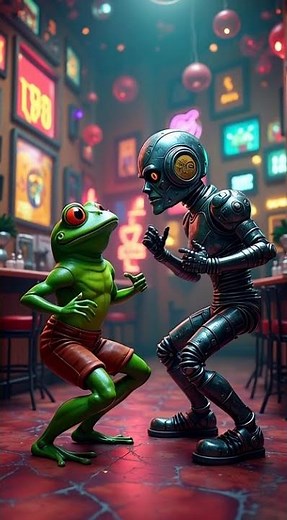 frog dance Dancing Green Alien not patila frog