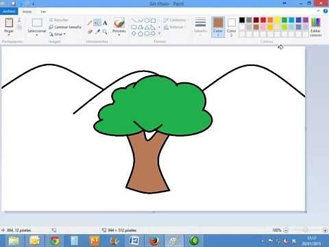 Tutorial Paint 04: Como dibujar con Microsoft Paint un Arbol mediante curvas.