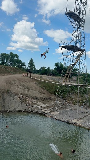 18K views · 85 reactions | MASSIVE double gainer from the #redneckwaterpark 勞 #cliffjumping | Tyler Ferullo | Facebook