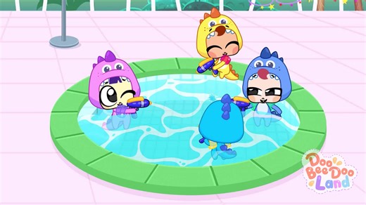 297. Safety In The Swimming Pool Dino | Piccoletta Adaptation #cartoon #baby #forkids #nurseryrhymes #kidssong