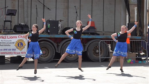 A display of the Seann Triubhas (Shawn Trews) Scottisah dance by young members of the Lauren Kate School of Dance in Stonehaven. This was part of their displays during the 2024 Stonehaven Feein' Market in Aberdeenshire, Scotland. The Feein' Market is a wonderful day of music and dancing, with displays by Dunnottar Pipes & Drums and local dance schools, an outdoor market and lots of entertainment. This is all thanks to the work of Stonehaven & District Lions Club who organise this great annual ev