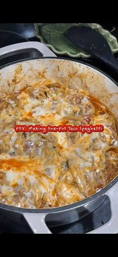 ONE POT TACO SPAGHETTI✨ #howto #onepotmeal #cooking