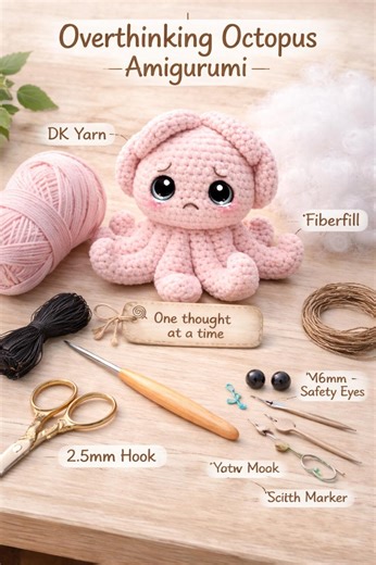 Overthinking Octopus Amigurumi Pattern – Emotional Support Crochet Plush PDF, Anxiety Relief Toy, Beginner Friendly - Etsy Canada