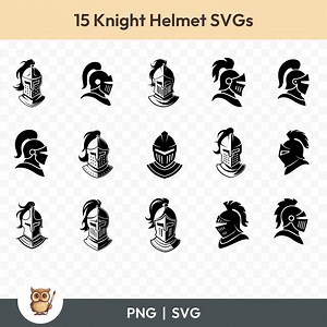 Knight Helmet SVG Bundle, Knight Helmet Clipart, 15 Knight Cut Files for Cricut, PNG and SVG, Vector Image Cut Files, Printable - Etsy