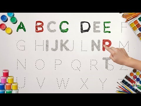 Alphabet, ABC song, abcd, a to z, Kids rhymes, collection for writing along dotted lines for toddler