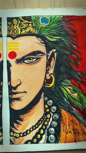 Hanuman ji Mahadev ji krishna ji drawing #viral #viralvideo #viralshort