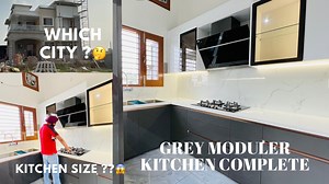 4.2K views · 215 reactions | GREY MODULER KITCHEN / which city ? Kitchen size ?? #TRENDING 1 | Johal kitchen & woodwork | Facebook