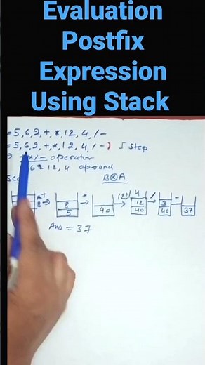 Postfix Expression Using Stack | Data Structure for BCA MCA B.Tech BSc #zeenathasanacademy