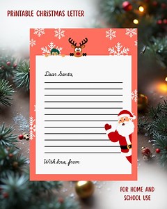 Printable Christmas Letter Template - Easy Instant Download - Etsy