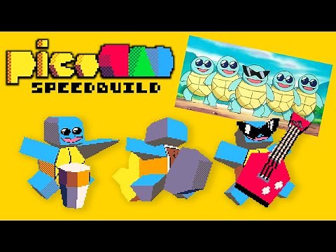 “Squirtle Squad” Low-Poly Model Speedbuild | picoCAD Jam 65