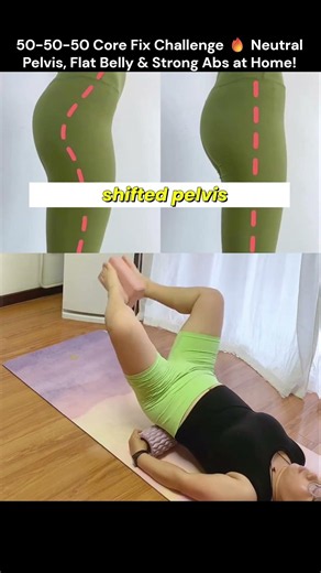 50-50-50 Core Fix Challenge 🔥 Neutral Pelvis, Flat Belly & Strong Abs at Home! #viral