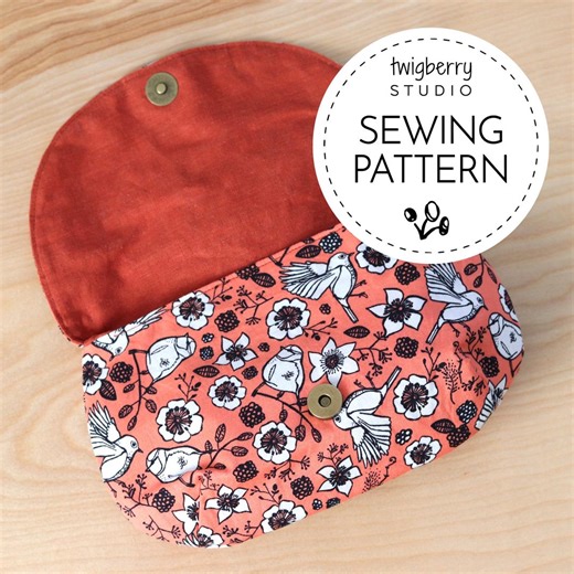 Purse SEWING PATTERN With Video Class, Beginner Sewing Pattern, Easy Clutch Pattern, Magnetic Flap Purse, Small Bag Pattern, Learn to Sew - Etsy