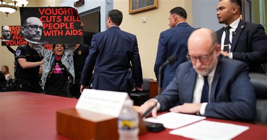Watch: Protesters interrupt OMB Director Russ Vought's opening statement at House hearing
