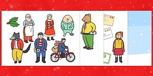 Story Cut Outs to Support Teaching on The Jolly Christmas Postman