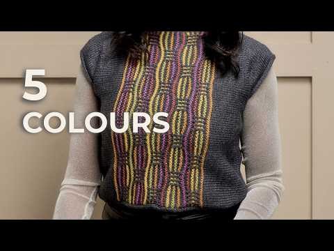 Mosaic Knitting with 5 Colours 🧶 | Step-by-Step Tutorial