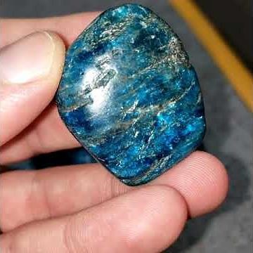 Stages of Blue Apatite Tumble - From Rough to Polished