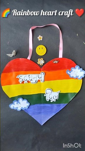 Rainbow Heart Craft | Easy & Cute DIY Idea | Unity is Beauty ❤️#craft #diy #kids #acrylic shorts