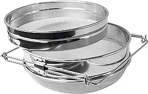 VIVO Stainless Steel Honey Strainer Double Sieve, Bee Keeping Equipment Filter BEE-V101H
