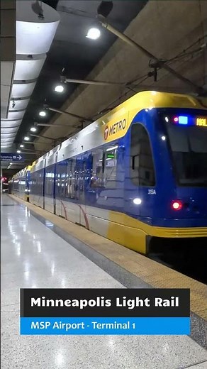 MSP Airport Light Rail Train Departing