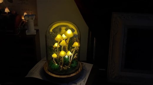 Enchanted Forest Mushroom Lamp, Yellow Mushroom Night Light, Table Top Decor, Fairy Tale Decor for Home, Mushroom Decor, Handmade Gift Lamp - Etsy