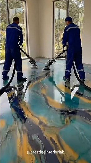 Luxurious bedroom with emerald green epoxy flooring 💖✨ #home #floor #epoxyfloor