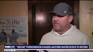 'Seiche' phenomenon causes Lake Erie water levels to recede