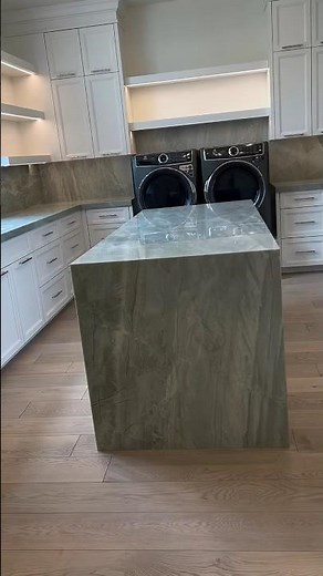 Luxury Aqua Quartzite Laundry Room Design | High-End Custom Interior Inspiration