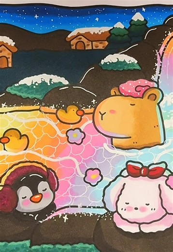 The Rainbow Waterfall Effect: A Relaxing Coloring Experience