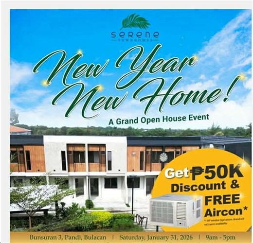 📢 Join us on our 𝐆𝐑𝐀𝐍𝐃 𝐎𝐏𝐄𝐍 𝐇𝐎𝐔𝐒𝐄 happening on Saturday, January 31, 2026‼️ 📢 🎁 𝐆𝐞𝐭 𝟓𝟎𝐊 𝐃𝐢𝐬𝐜𝐨𝐮𝐧𝐭 ✨ 𝐅𝐑𝐄𝐄 𝐀𝐈𝐑𝐂𝐎𝐍 ☕️ 𝐏𝐋𝐔𝐒 𝐂𝐎𝐅𝐅𝐄𝐄 𝐆𝐂 𝐰𝐨𝐫𝐭𝐡 𝐏𝐡𝐩𝟐𝐊 𝐟𝐨𝐫 𝐎𝐔𝐑 𝐅𝐈𝐑𝐒𝐓 𝐓𝐖𝐎 𝐁𝐔𝐘𝐄𝐑𝐒 🫰 𝐖𝐇𝐄𝐍 𝐘𝐎𝐔 𝐑𝐄𝐒𝐄𝐑𝐕𝐄 𝐀 𝐔𝐍𝐈𝐓 𝐃𝐔𝐑𝐈𝐍𝐆 𝐓𝐇𝐄 𝐆𝐑𝐀𝐍𝐃 𝐎𝐏𝐄𝐍 𝐇𝐎𝐔𝐒𝐄 𝐄𝐕𝐄𝐍𝐓 ✨️ 📲📩 𝐌𝐞𝐬𝐬𝐚𝐠𝐞 𝐮𝐬 𝐭𝐨𝐝𝐚𝐲 𝐚𝐧𝐝 𝐥𝐞𝐭’𝐬 𝐦𝐚𝐤𝐞 𝐢𝐭 𝐡𝐚𝐩𝐩𝐞𝐧. 🤝 𝐌𝐀𝐑𝐘 𝐆𝐀𝐋𝐄 𝐂𝐑𝐔𝐙 📱 Mobile/Viber/WhatsApp: 092