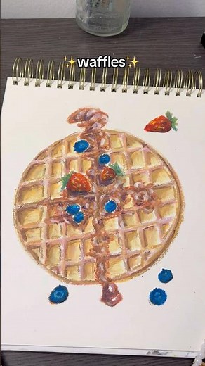 Drawing oil pastel waffles #oilpastel #coloring #colortheory #art #waffle