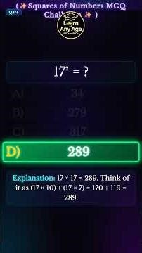 S1 Mathematics: Squares of Numbers MCQ | Most Students Get Wrong