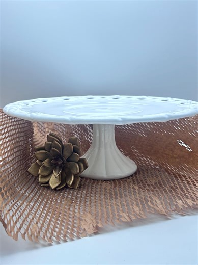 Vintage Milk Glass Cake Stand - Etsy