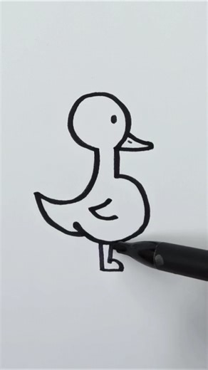How to draw a duck with the number 5 #drawing #howtodraw