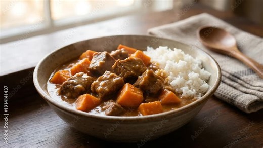 caribbean african lamb stew with sweet potatoes and rice video