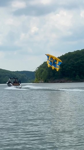 Flying tubes are WILD 🤯 #tubing #lake #boating