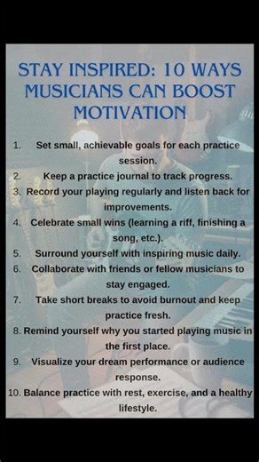 STAY INSPIRED: 10 WAYS MUSICIANS CAN BOOST MOTIVATION #shorts
