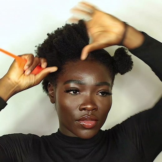 Simple Natural Hair Updo with Puff Tutorial